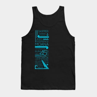 Tangaroa turquoise on black Tank Top